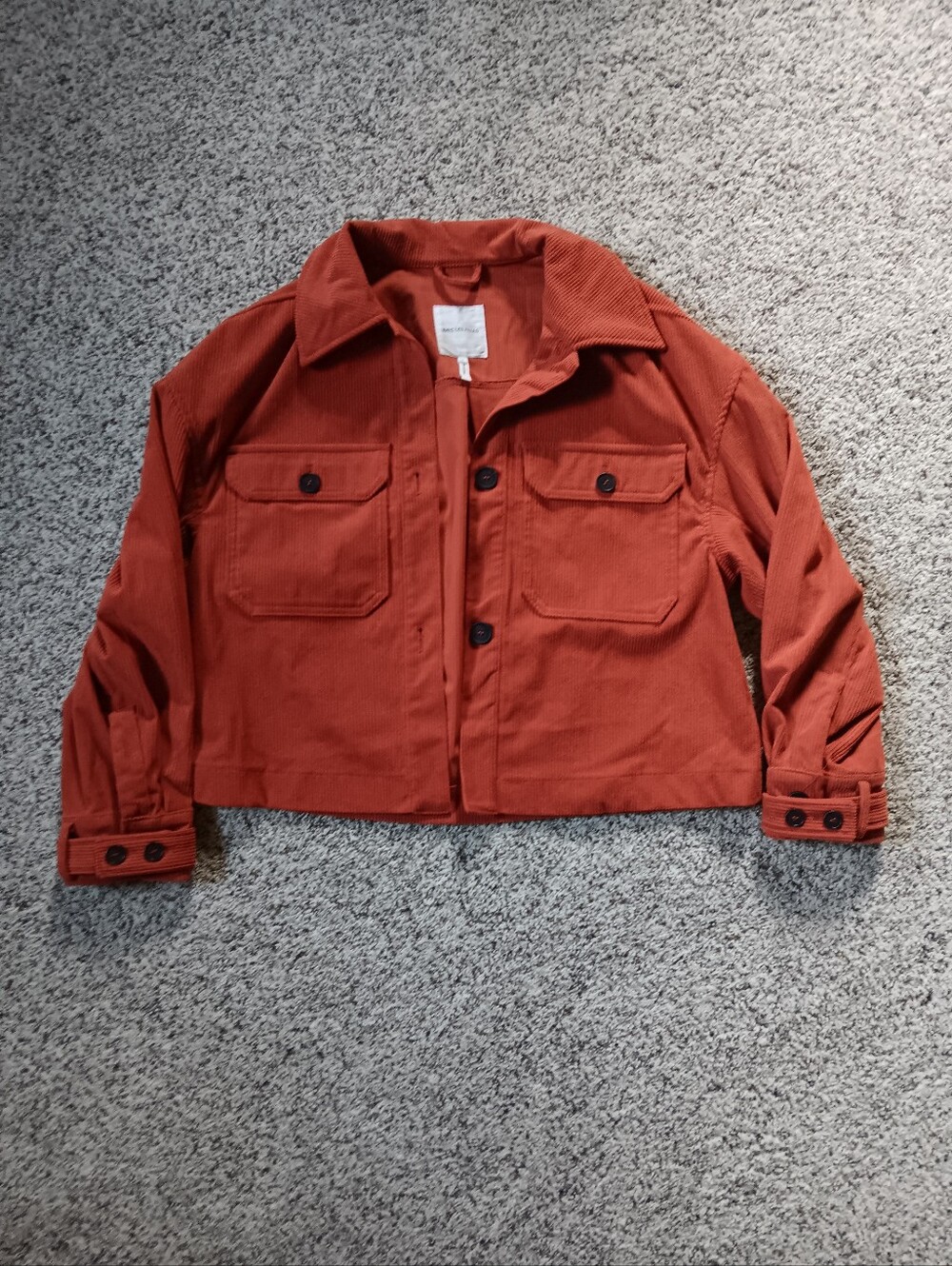 Avec Les Filles Orange Corduroy Two Button Barn Jacket Medium